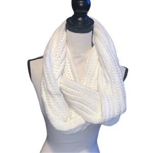 Mix It Cozy White Knit Infinity Scarf